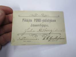 Piikkiön Ponsi, Juha Ahlberg (Ainisi), v. 1906 -jäsenlippu