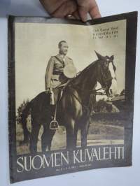 Suomen Kuvalehti 1951 nr 5, ilmestynyt 3.2.1951, sis. mm. seur. artikkelit / kuvat / mainokset; Mannerheim kuollut, kansikuva Mannerheim ratsailla 8 sivua kuvia