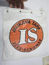 Ilta-Sanomat - Mukava tapa -1970-luvun mainosesine / puhallettava tyyny / rantakassi