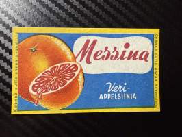 Messina Veriappelsiinia -etiketti