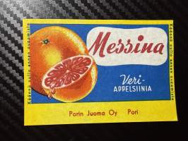 Messina Veriappelsiinia -etiketti