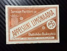 Tornion Portteri ja Appelsiini Limonaadia -etiketti