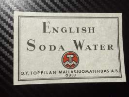 English Soda Water -etiketti