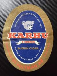 Karhu Siideriä -etiketti