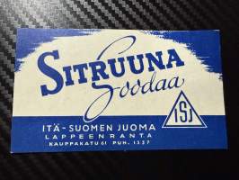 Sitruuna Soodaa -etiketti