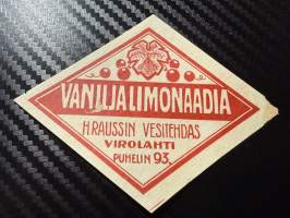 Vaniljalimonaadia -etiketti
