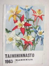 Taimihinnasto 1963 Hankkija