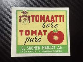 Tomaatti sose -etiketti