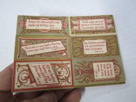 Bedjen för dem.., Jesu Kristi Guds son..., Söden det ofvantill är... -ruotsinkielisiä uskonnollisia mietelauseita, painovuosi 1877 / 78