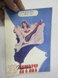 Punainen Mylly - Paratiisi -käsiohjelma Talvi 1953-54; teatteri- / kabaree-esitys