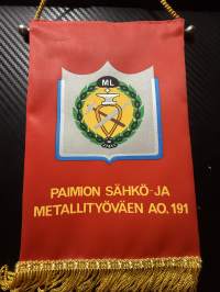 Paimion sähkö ja metallityöväen AO. 191 -pöytäviiri / pöytälippu