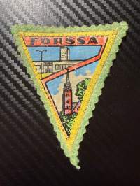 Forssa -kangasmerkki / matkailumerkki / hihamerkki / badge -pohjaväri vihreä