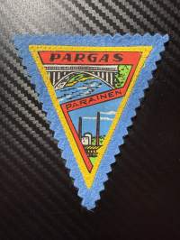 Pargas Parainen -kangasmerkki / matkailumerkki / hihamerkki / badge -pohjaväri sininen