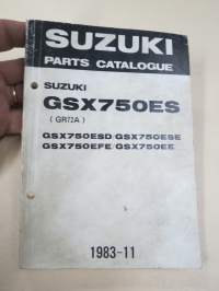 Suzuki GSX750ES (GR72A), GSX750ESD / GSX750ESE / GSX750EFE / GSX750EE parts catalogue -varaosaluettelo