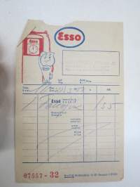 Esso Oy Kaartinmaneesin Autohalli Ab, 21.3.1958 -huoltoasemakuitti