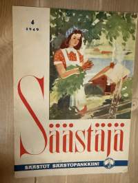 Säästäjä 1949 nr 4 -säästöpankkien asiakaslehti, artikkeleita, sarjakuvia yms.