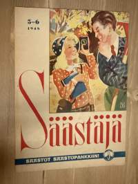Säästäjä 1948 nr 5-6 -säästöpankkien asiakaslehti, artikkeleita, sarjakuvia yms.