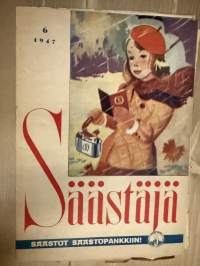 Säästäjä 1947 nr 6 -säästöpankkien asiakaslehti, artikkeleita, sarjakuvia yms.
