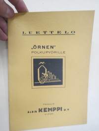 Örnen polkupyörät 1935 Albin Kemppi Oy, Viipuri -tuoteluettelo / hinnasto
