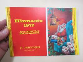 Joulukortteja ja joulutavaroita - N. Järvinen (Tampere) Hinnasto 1972