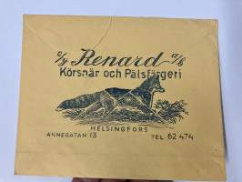 Oy Renard Ab - Körsnär och Pälsfärgeri -Annekgatan, Helsingfors -firmakuori