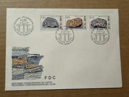 8.2..1986 FDC -kirje / ensipäivänkuori Geologian tutkimuskeskusta 100 vuotta