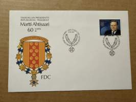 23.6.1997 FDC -kirje / ensipäivänkuori tasavallan presidentti Martti Ahtisaari 60 vuotta