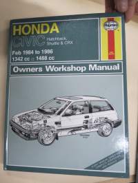 Honda Civic Hatchback, Shuttle & CRX Feb 1984 to 1986 1342 cc - 1488 cc Owners Workshop Manual -korjausohjekirja, englanninkielinen