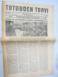 Totuuden Torvi 1948 nr 8,  Ernesti Hentunen, Radikaalinen kansanpuolue -julkaisu, paljastuksia, skandaaleja, äärioikeiston naamioitumispyrkimyksiä, ym.