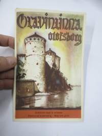 Olavinlinna - Olofsborg - Kuvitettu opas ja selostus - Illustrerad beskrivning - Map and guide -hieno piirroskuva linnasta