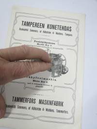 Tampereen Konetehdas Oy Sommers, Af Hällström & Waldens - Puuhöyläyskone / Trähyfvelmaskin -myyntiesite