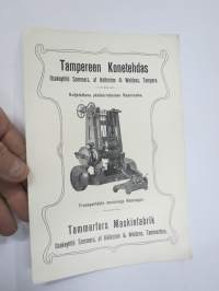 Tampereen Konetehdas Oy Sommers, Af Hällström & Waldens - Kuljetettava yksikerroksinen raamisaha -myyntiesite