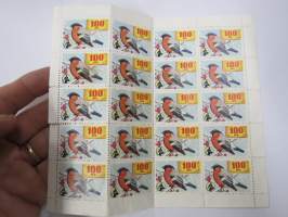 OKO - Osuuskassat 100 mk Punatulkku -säästömerkkiarkki