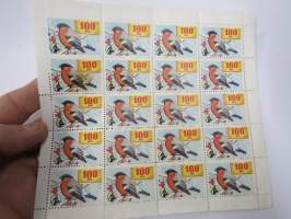 OKO - Osuuskassat 100 mk Punatulkku -säästömerkkiarkki