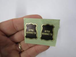 Aitoa käärmettä -hintalappu / tuotetietolappu, merkin valmistaja Herman Mattsson Korkokuvapaino & Pussitehdas, Vaasa