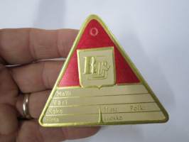 RL Oy -hintalappu / tuotetietolappu, merkin valmistaja Herman Mattsson Korkokuvapaino & Pussitehdas, Vaasa