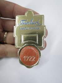 Tunturi - Laatumerkki - Turun Pyöräkellari 1922 -hintalappu / tuotetietolappu, merkin valmistaja Herman Mattsson Korkokuvapaino & Pussitehdas, Vaasa