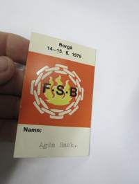 Palokuntapäivät? Borgå 1975 Agda Rask -tarra
