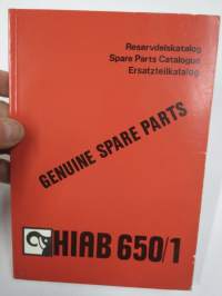 Hiab 650/1 -Reservdelskatalog / Spare Parts Catalogue / Ersatzteilkatalog -varaosaluettelo