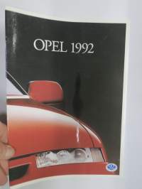 Opel Corsa, Astra, Vectra, Omega, Calibra, Senator + Sportit & Caravan mallisto 1992 -myyntiesite / brochure