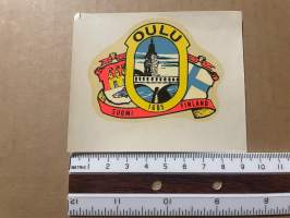 Oulu -siirtokuva / vesisiirtokuva / dekaali -1960-luvun matkamuisto