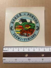 Porvoo / Borgå -siirtokuva / vesisiirtokuva / dekaali -1960-luvun matkamuisto