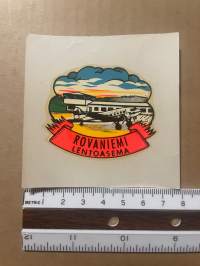 Rovaniemi lentoasema -siirtokuva / vesisiirtokuva / dekaali -1960-luvun matkamuisto