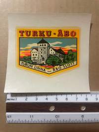 Turku Turun linna / Åbo Åbo slott -siirtokuva / vesisiirtokuva / dekaali -1960-luvun matkamuisto