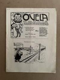 Ovela 1915 nr 3-4 -rautatieläisaiheinen pilalehti, ilmestynyt Terijoella