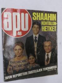 Apu 1978 nr 46, Iranin Shaahin kohtalon hetket, Virve Rosti & Jussi Tukia, Konekaappari Aarno Lamminparras, Kallio - Kill City - Jarkka 15 v kuoli jengitappelussa...
