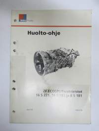 Sisu kuorma-autot - Huolto-ohje - ZF Ecosplit-vaihteistot 16 S 221, 16 S 181, 8 S 181 -korjaamokirjasarjan osa
