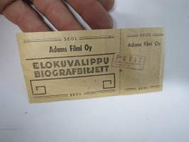 Adams Filmi Oy Elokuvalippu / Biografbiljett, elokuvateatteri 