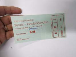 Jääkiekkkomaaottelu Suomi - Tshekkoslovakia, Helsingin Jäähalli, 3.2.1973 -pääsylippu