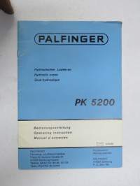 Palfinger PK 5200 Hydraulic crane - Operating instruction -norturi, käyttöohjekirja, monikielinen (ei suomi)